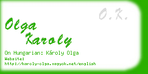 olga karoly business card