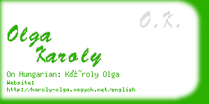 olga karoly business card